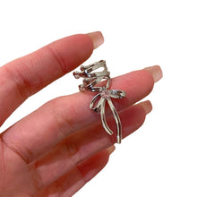 Load image into Gallery viewer, Silver Bow Ribbon Earrings for Women Girls Ballet Bow-knot Ear Cuff Simple All-match Earring Jewelry Delicate Design Elegant Decoration
