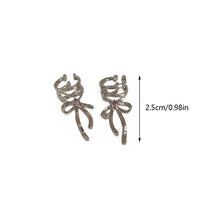Load image into Gallery viewer, Silver Bow Ribbon Earrings for Women Girls Ballet Bow-knot Ear Cuff Simple All-match Earring Jewelry Delicate Design Elegant Decoration
