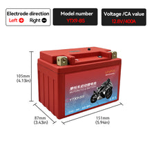 Load image into Gallery viewer, Motorcycle Battery LiFePO4 Scooter Starter 12.8V 5Ah 7Ah 9Ah CCA 200A-400A Built in BMS Lithium Batteries Voltage Protection for Motobike ATV UTVs
