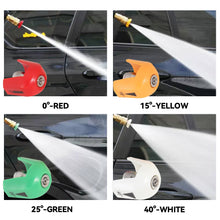 Load image into Gallery viewer, Car Washing Water Gun Washer Sprayer Nozzle High Pressure Tip with 1/4" Fitting Male Thread 0° 15° 25° 40° Water Jet
