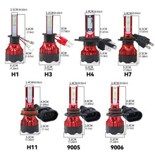 Load image into Gallery viewer, 1Pc H1 H3 H8 9005 9006 H4 H13 H7 880 H27 9004 9007 H11 881 60W LED Auto Car Headlight Lamp Beam Bulbs 10000LM 6000K Automobile Bulb White
