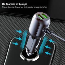 Load image into Gallery viewer, Dual USB Car Charger With Micro USB Type C Cable QC3.0 Fast Charging For Phone 12V/24V Cigarette Lighter Sockets
