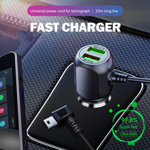 Load image into Gallery viewer, Dual USB Car Charger With Micro USB Type C Cable QC3.0 Fast Charging For Phone 12V/24V Cigarette Lighter Sockets

