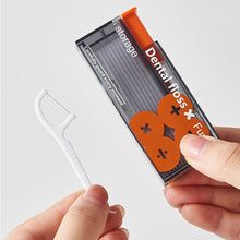 Load image into Gallery viewer, Portable Floss Dispenser Includes 10Pcs Floss Automatic Ejectable Floss Organiser Oral Care Press-on Disposable Flossing Sticks
