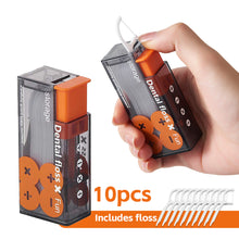 Load image into Gallery viewer, Portable Floss Dispenser Includes 10Pcs Floss Automatic Ejectable Floss Organiser Oral Care Press-on Disposable Flossing Sticks

