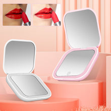 Load image into Gallery viewer, Compact Small Mini Gift Vanity Table Folding Led Lights Portable Hand Held Mini Hand Mirror Pocket Makeup Mirror
