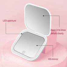 Load image into Gallery viewer, Compact Small Mini Gift Vanity Table Folding Led Lights Portable Hand Held Mini Hand Mirror Pocket Makeup Mirror
