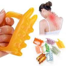Load image into Gallery viewer, Body Spine Vertebra Physical SPA Scraping Body Massager Tool Pain Relief Back Double Push Resin Wax Massager

