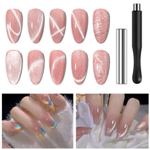 Load image into Gallery viewer, 4Pcs/set Multi Functional Nail Art Magnet Stone Crystal Pattern Cat's Eye Nail Art Magnetic Bar Nail Enhancement Tool
