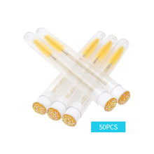 Load image into Gallery viewer, 50pcs Disposable Test Tube Crystal Stem Eyelash Brush Replaceable Dust-proof Sparkling Diamond Makeup Eyelash Mascara Brush
