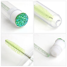 Load image into Gallery viewer, 50pcs Disposable Test Tube Crystal Stem Eyelash Brush Replaceable Dust-proof Sparkling Diamond Makeup Eyelash Mascara Brush

