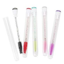 Load image into Gallery viewer, 50pcs Disposable Test Tube Crystal Stem Eyelash Brush Replaceable Dust-proof Sparkling Diamond Makeup Eyelash Mascara Brush

