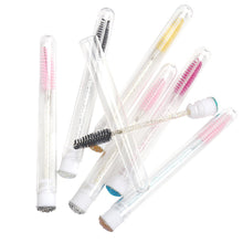 Load image into Gallery viewer, 50pcs Disposable Test Tube Crystal Stem Eyelash Brush Replaceable Dust-proof Sparkling Diamond Makeup Eyelash Mascara Brush
