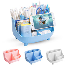 Load image into Gallery viewer, Kawaii Desktop Pen Holder Large-capacity Cute Stationery Storage Box Creative Cartoon Pencil Holder Ins Desk Organizer With Stickers Gift
