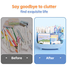 Load image into Gallery viewer, Kawaii Desktop Pen Holder Large-capacity Cute Stationery Storage Box Creative Cartoon Pencil Holder Ins Desk Organizer With Stickers Gift
