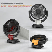 Load image into Gallery viewer, 5V/12V/24V Electric Car Cooler Low Noise USB Folding Car Cooling Fan 360 Rotation Automobile Air Cooler for Auto SUV Summer
