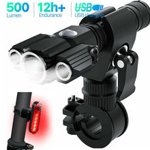 Load image into Gallery viewer, 1PC 3LED Bicycle Headlights T6 Aluminum Alloy Strong Light Highlighting Airplane Shaped Lights Outdoor Night Riding Set
