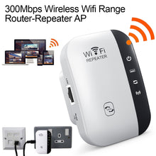 Load image into Gallery viewer, WIFI Repeater Wireless Signal Amplifier 300M Network Enhancer Home Router - US/EU Regulations
