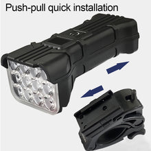Load image into Gallery viewer, 12 LED Bicycle Horn Headlight With Digital Display USB Charging Outdoor Night Riding Fishing Safety Warning Light
