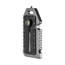 Load image into Gallery viewer, Multifunctional Keychain Light Outdoor Emergency Survival Whistle Bottle Opener Broken Window Hammer Night Riding Red And Blue Warning Light Portable Flashlight
