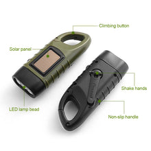 Load image into Gallery viewer, Outdoor Solar Hand-Operated Dual Purpose Flashlight Portable Multi-Functional LED First Aid Mountaineering Camping Hiking Emergency Light
