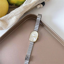 Load image into Gallery viewer, Oval Dial With Bamboo Strap Women Quartz Watch Stainless Steel Material Wristwatch Luxury Design Girl Student Gift
