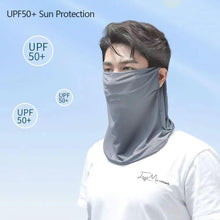 Load image into Gallery viewer, UPF50+ Full Face Ice Silk Sunscreen Mask Solid Color Shoulder Neck Protective Mask Outdoor Riding Fishing UV Protection Equipment
