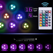 Load image into Gallery viewer, 3 LEDs RGB Underwater Lamp Submersible Light Remote Control Garden Swimming Pool Light Aquarium Vase Bowl Wedding Party Decor
