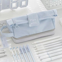 Load image into Gallery viewer, 1Pc Large Capacity Renovate Pencil Case Student Double Layer Stationery Box College Style Zipper Pencil Bag Desk Organizer School Office Supplies Storage Bag

