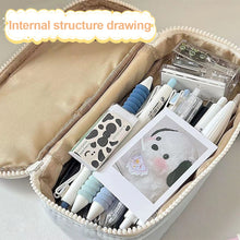 Load image into Gallery viewer, Blue-gray Large-Capacity Pencil Case ins High-Value Simple Student Storage Bag Pencil Bag Box Multifunctional
