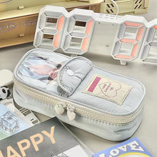Load image into Gallery viewer, Blue-gray Large-Capacity Pencil Case ins High-Value Simple Student Storage Bag Pencil Bag Box Multifunctional
