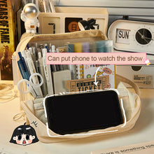 Load image into Gallery viewer, Canvas Pencil Case Aesthetic Large Capacity Pensel Box Large Capacity Girl Korean Style Pensil Bag Desk Organizer School Office Supplies Storage Bag
