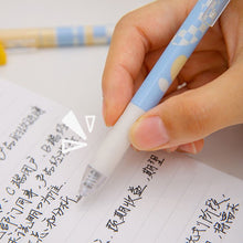 Load image into Gallery viewer, 5Pcs Kawaii Gel Pen Set Cartoon Cheese Press Ballpoint Pen for Students Cute 0.5mm Black Refill Office School Stationery
