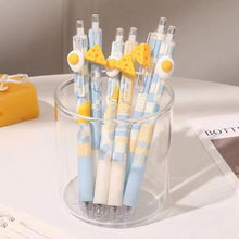 Load image into Gallery viewer, 5Pcs Kawaii Gel Pen Set Cartoon Cheese Press Ballpoint Pen for Students Cute 0.5mm Black Refill Office School Stationery
