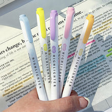 Load image into Gallery viewer, 5Pcs/set Double Head Highlighter Pen Candy Color Marker Pens Scrapbooking Journal Card Making Pens
