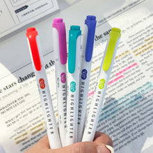 Load image into Gallery viewer, 5Pcs/set Double Head Highlighter Pen Candy Color Marker Pens Scrapbooking Journal Card Making Pens
