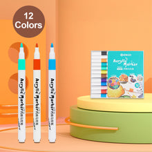 Load image into Gallery viewer, 12/60 Colors Acrylic Marker Rock Painting Kit for Kids Children Stone Paint Pens Set Ceramic Glass Wood DIY Crafts Art Supplies
