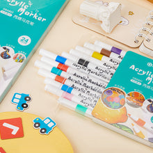 Load image into Gallery viewer, 12/60 Colors Acrylic Marker Rock Painting Kit for Kids Children Stone Paint Pens Set Ceramic Glass Wood DIY Crafts Art Supplies
