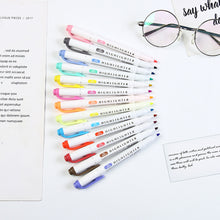 Load image into Gallery viewer, 5 Colors/box Double Headed Highlighter Pen Set Fluorescent Drawing Markers Highlighters Pens Art Japanese Cute Pastel Stationery
