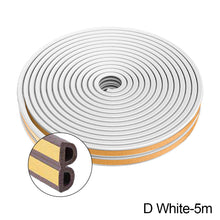 Load image into Gallery viewer, 5M/10M Door Window Seal Strip Self-adhesive Acoustic Foam Sealing Strip Tape Insulation Windproof Rubber Weatherstrip
