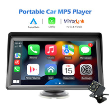 Load image into Gallery viewer, 7inch Portable Car Wireless Carplay Wireless Android Auto Car Radio Multimedia Video Player Touch Screen With Sun Visor
