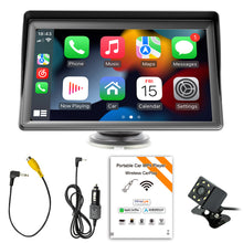 Load image into Gallery viewer, 7inch Portable Car Wireless Carplay Wireless Android Auto Car Radio Multimedia Video Player Touch Screen With Sun Visor
