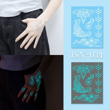 Load image into Gallery viewer, Haina Night Glow White Tattoo Sticker Premium Face Sticker Hannah Arm Sticker Collarbone Women Party Tattoo Patches
