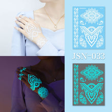 Load image into Gallery viewer, Haina Night Glow White Tattoo Sticker Premium Face Sticker Hannah Arm Sticker Collarbone Women Party Tattoo Patches
