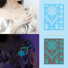 Load image into Gallery viewer, Haina Night Glow White Tattoo Sticker Premium Face Sticker Hannah Arm Sticker Collarbone Women Party Tattoo Patches
