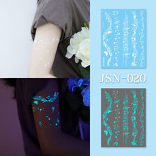 Load image into Gallery viewer, Haina Night Glow White Tattoo Sticker Premium Face Sticker Hannah Arm Sticker Collarbone Women Party Tattoo Patches
