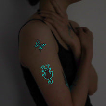 Load image into Gallery viewer, Blue Luminous Finger Element Tattoo Stickers for Valentine's Day Love Couples Music Festival Party Tattoo Stickers
