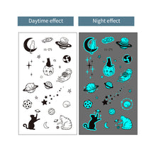 Load image into Gallery viewer, Blue Luminous Finger Element Tattoo Stickers for Valentine's Day Love Couples Music Festival Party Tattoo Stickers
