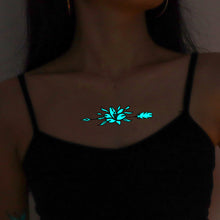 Load image into Gallery viewer, Blue Luminous Finger Element Tattoo Stickers for Valentine's Day Love Couples Music Festival Party Tattoo Stickers

