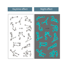 Load image into Gallery viewer, Blue Luminous Finger Element Tattoo Stickers for Valentine's Day Love Couples Music Festival Party Tattoo Stickers
